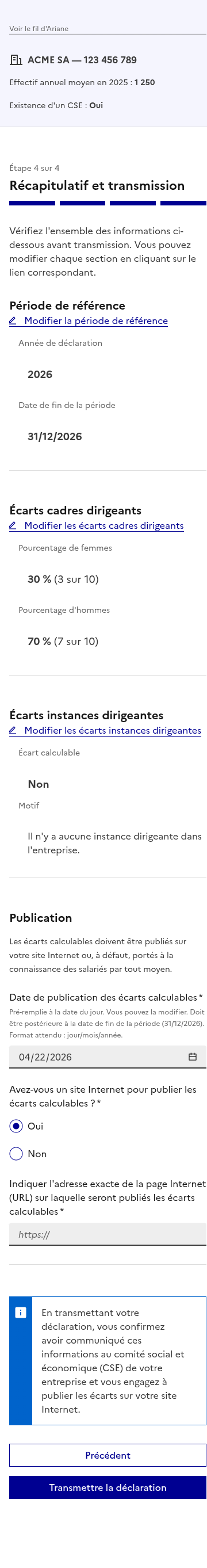 Étape 4 Récap & transmission mobile