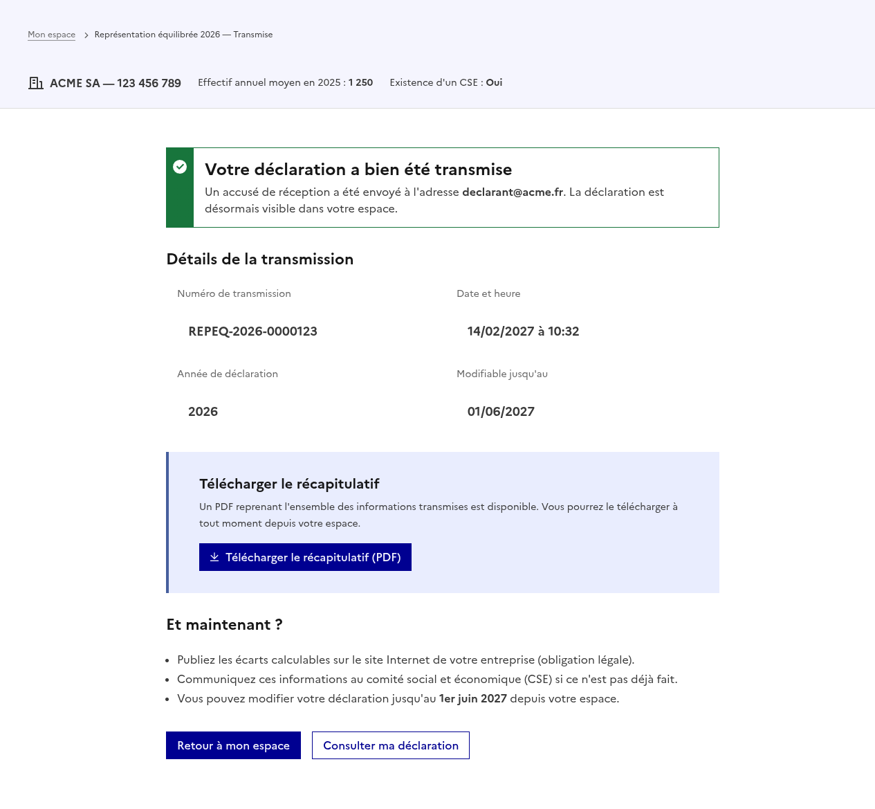 Page transmission réussie desktop