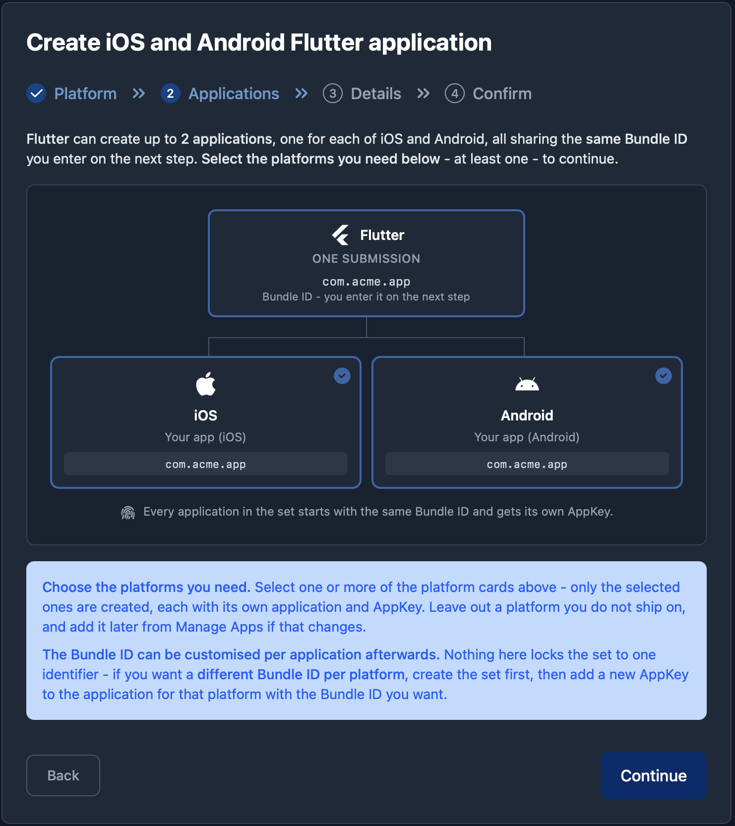 iOS app registration