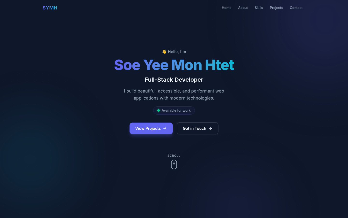 symh-portfolio screenshot