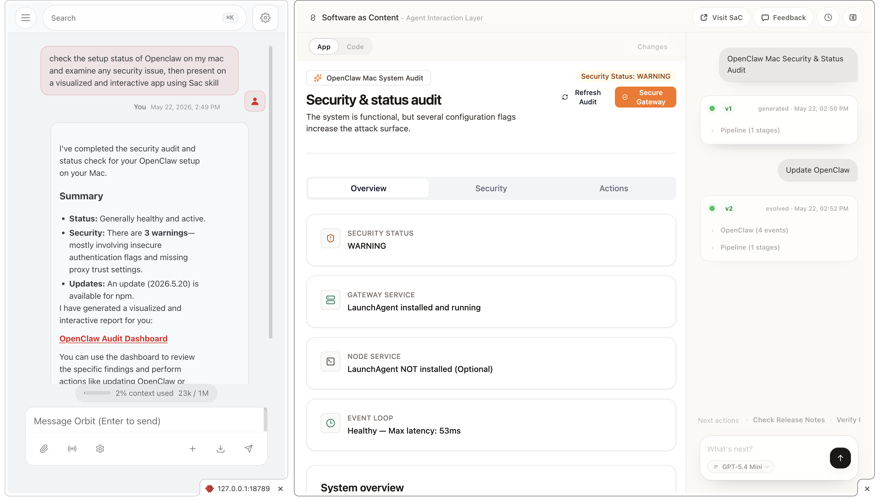 OpenClaw + SaC example