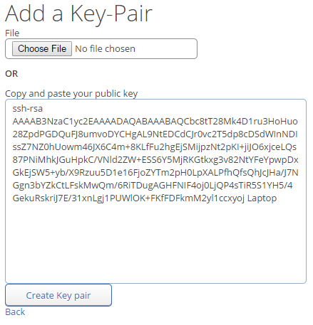 Copy paste the results of running the "cat" program on your public key and paste it in the MarkUs "Add a Key-pair" form.