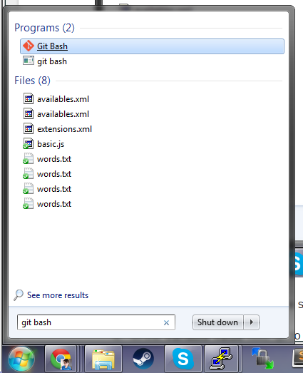 Search for "git bash" when you open your Start Menu in Windows 7