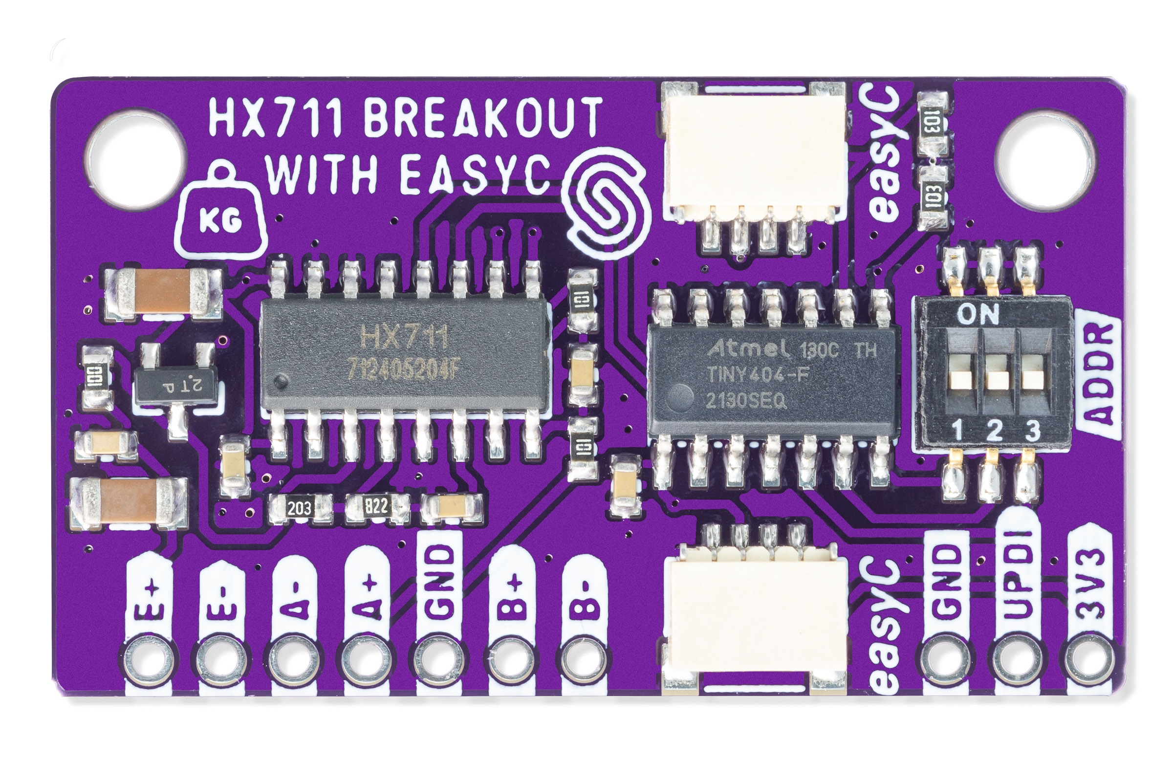 Load cell ampfilier-HX711-board with easy-C-hardware design, from the project README