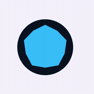 The same SVG path morph on an iOS simulator — identical Compose Multiplatform code, one node's path tweening between a star and a ring and back