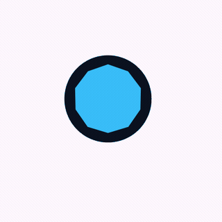 SVG path morphing on Android — one node's path tweens smoothly between a star and a ring and back, forever, driven by a Compose infinite transition through morphProgress