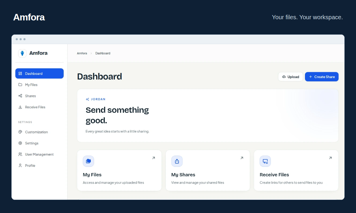 Amfora interface preview. Click to view the full screenshot.