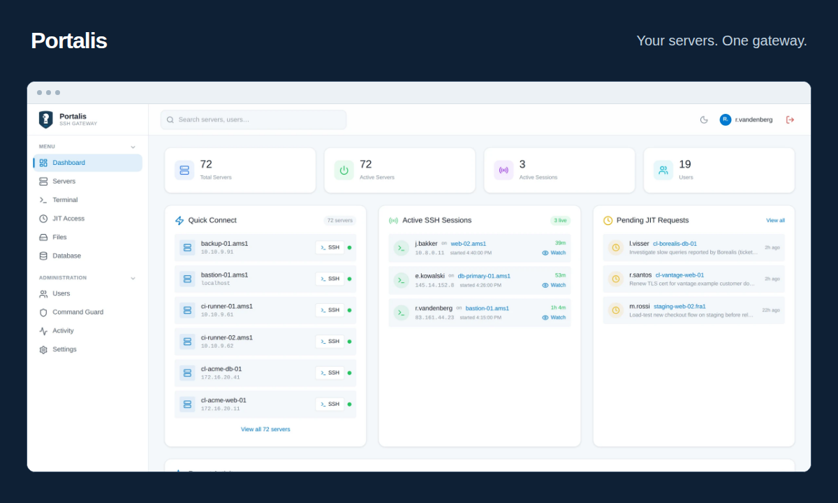 Portalis interface preview. Click to view the full screenshot.