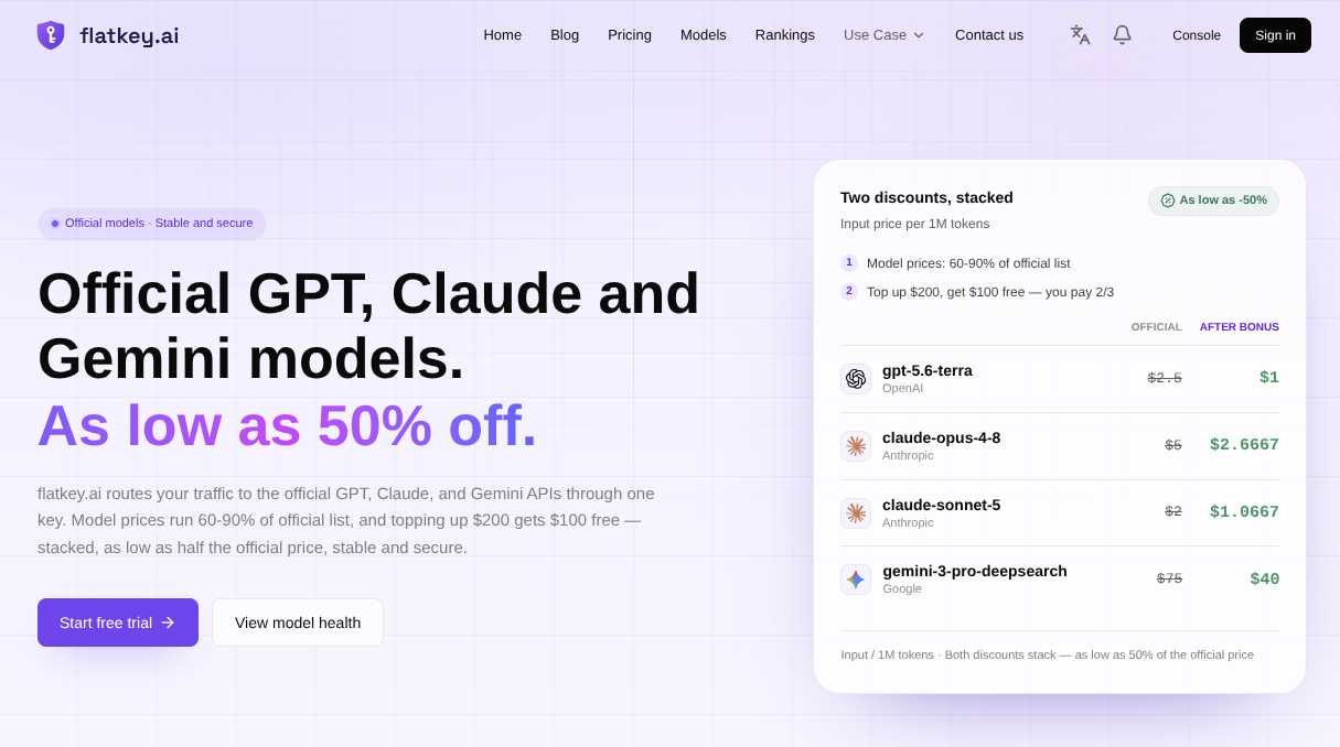 flatkey.ai Next.js homepage screenshot