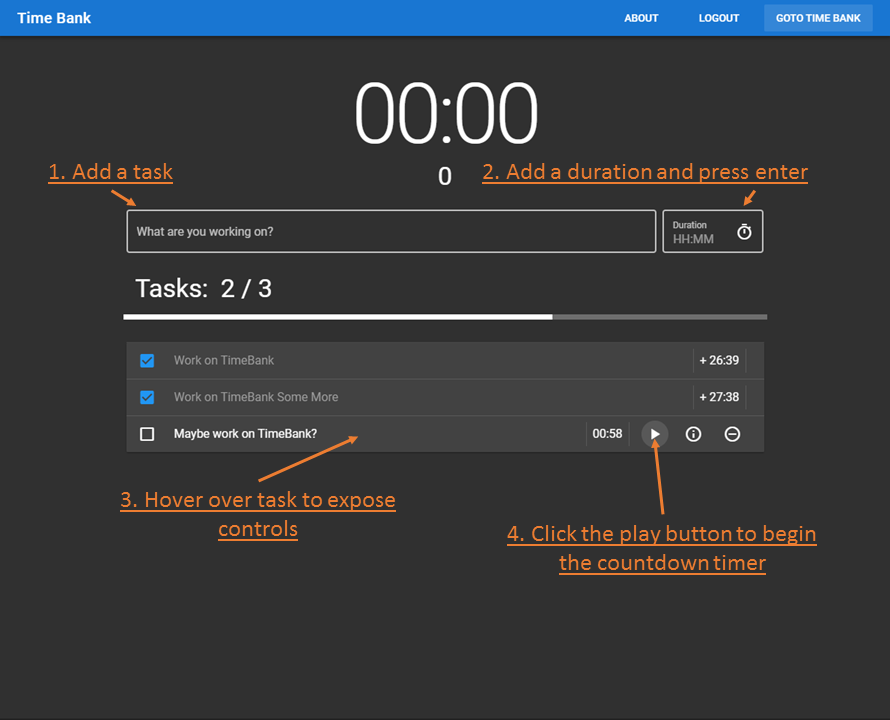 Timebank Interface