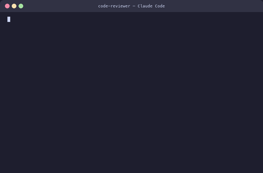 Code Reviewer Agent demo — review output in terminal