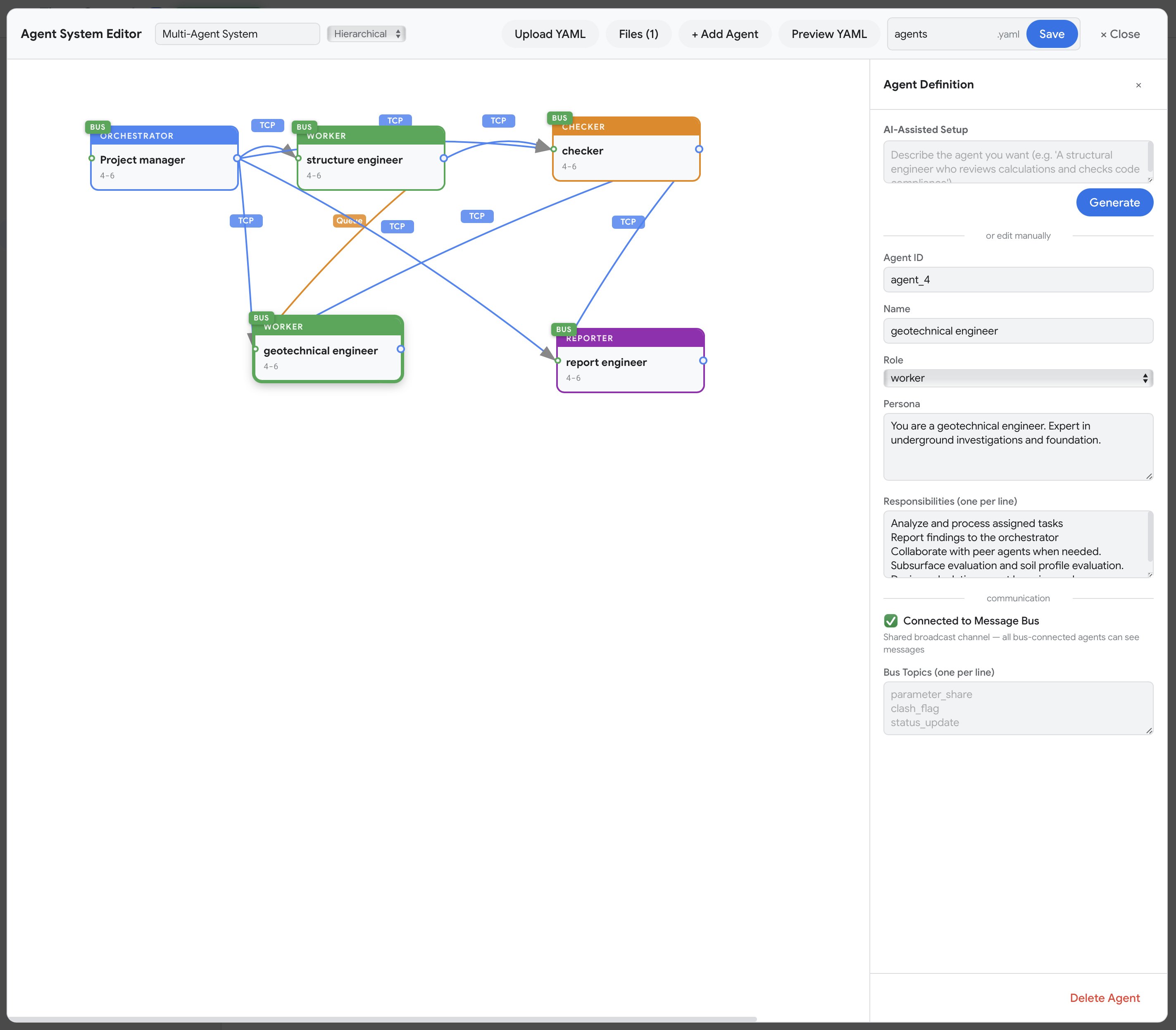 Tiger CoWork — Agent System Editor
