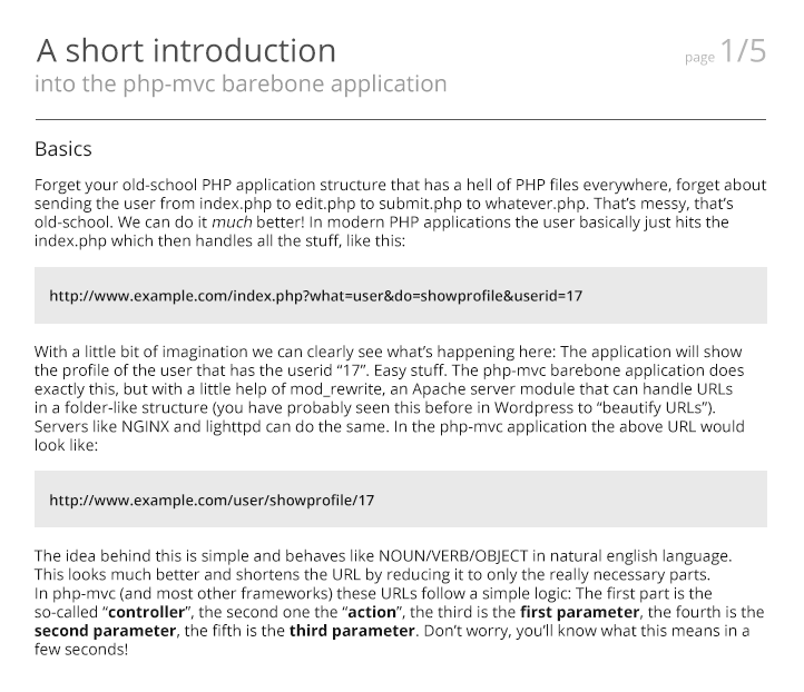 php-mvc introduction tutorial - page 1