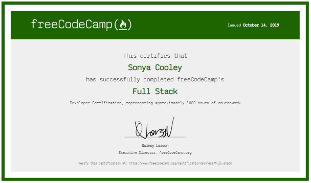 Full Stack Cert