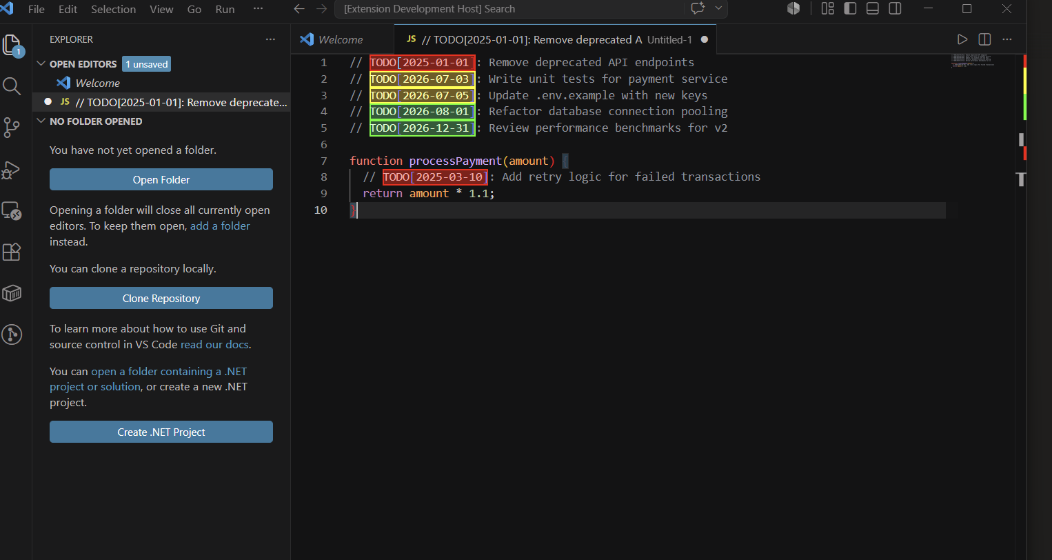 TODO Expiry color highlighting