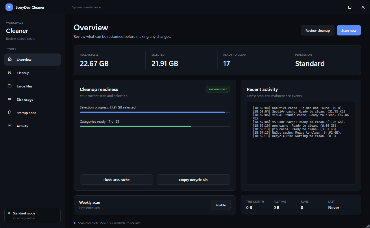 SonyDev Cleaner 1.1