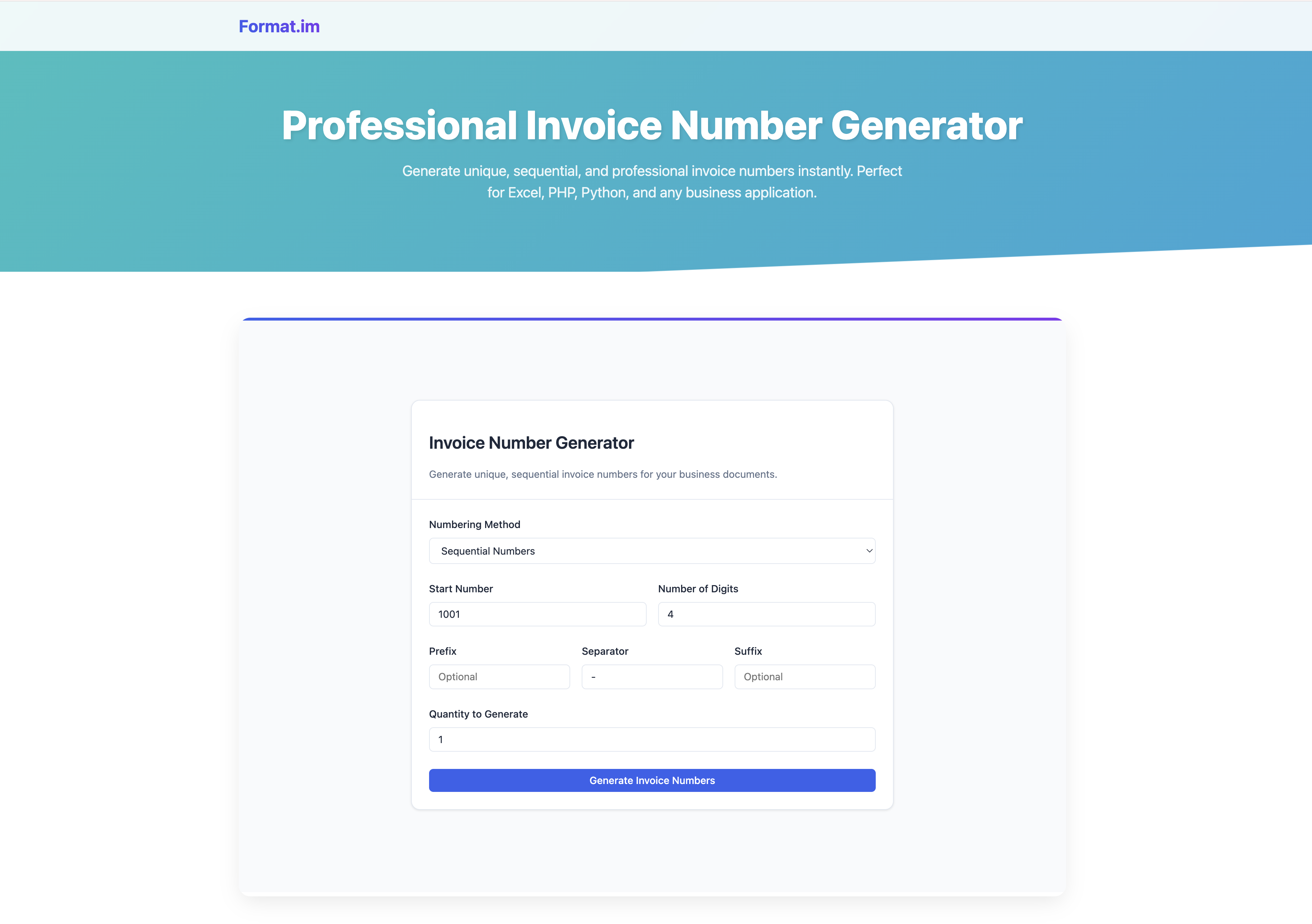 Invoice Number Generator