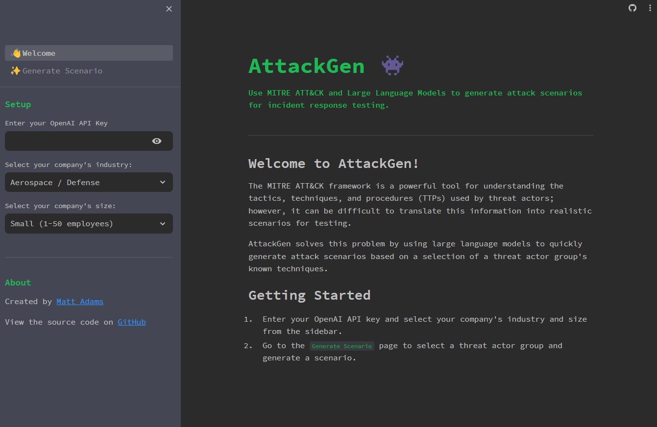 AttackGen Screenshot