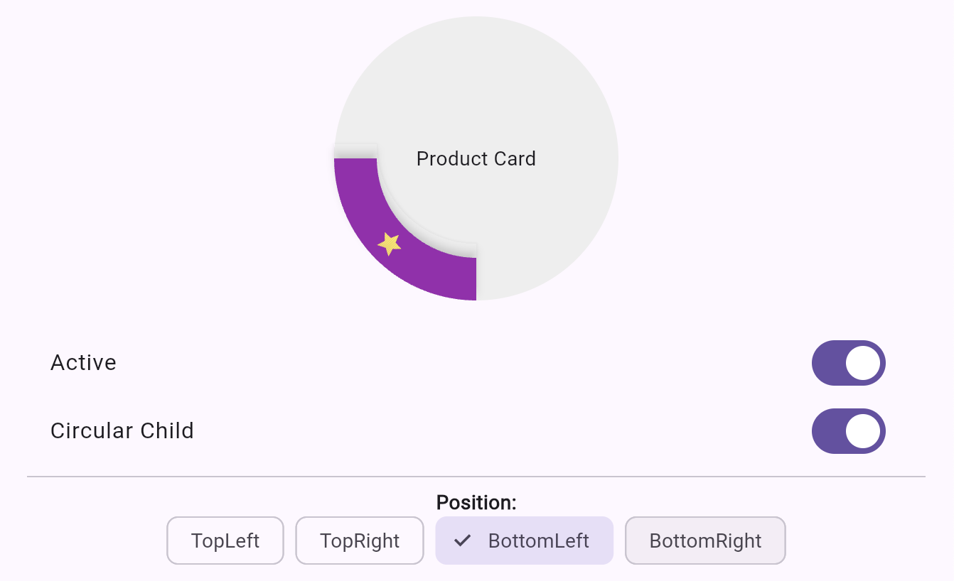 Circular Icon banner bottom-left