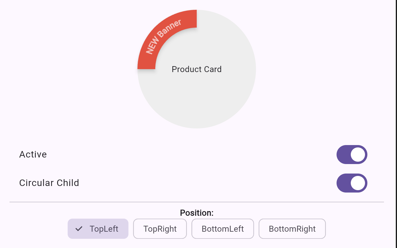 Circular banner top-left