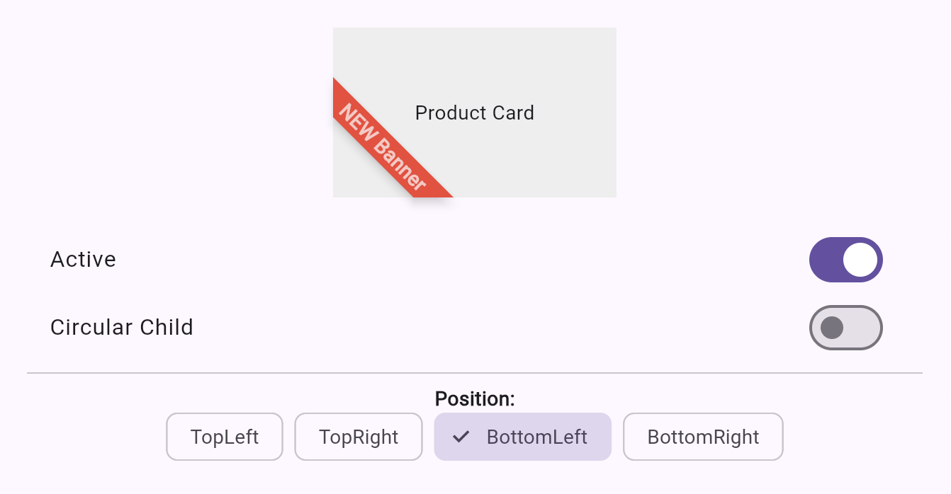 Rectangular banner bottom-left