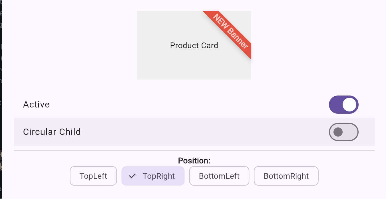 Rectangular banner top-right