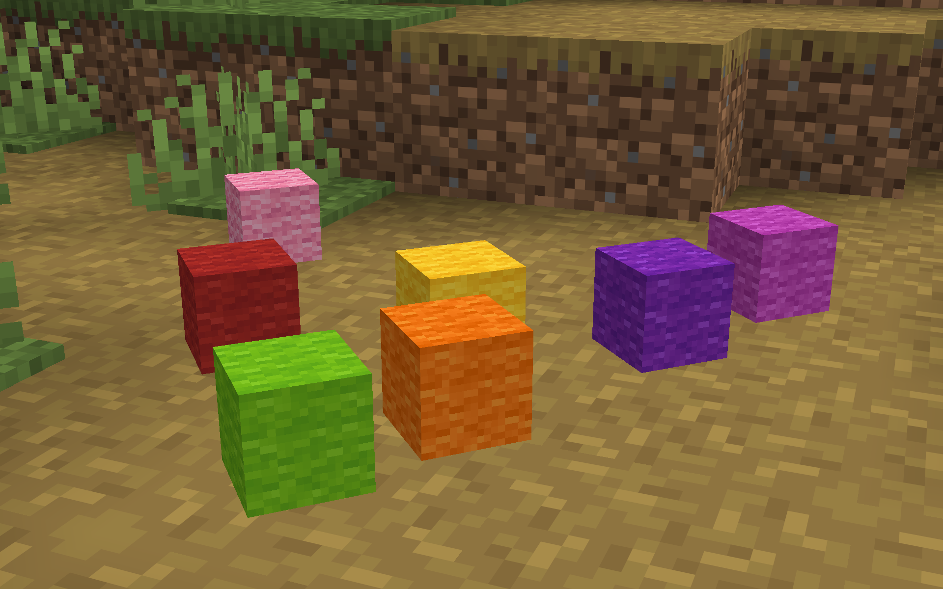 Blocks resting on the ground