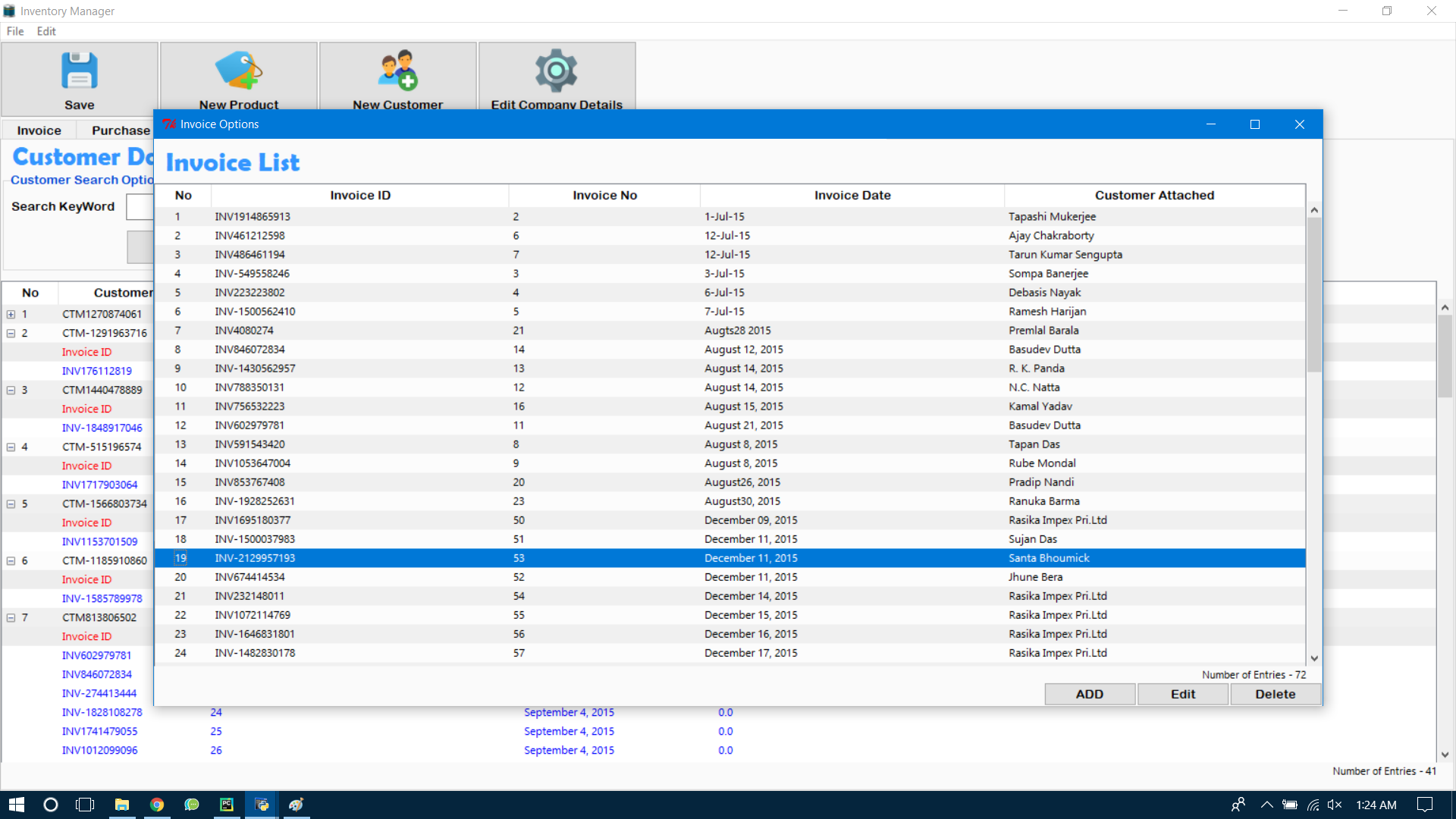 Invoice Page