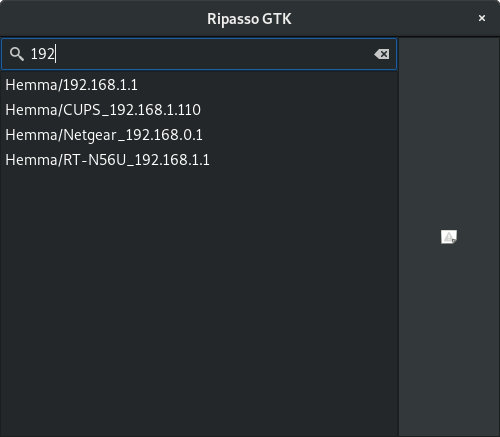 Screenshot of ripasso-gtk