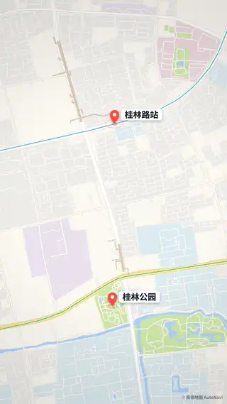 桂林路地铁站步行到桂林公园、绕园一周