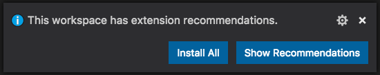 Recommended Extension Pop-up