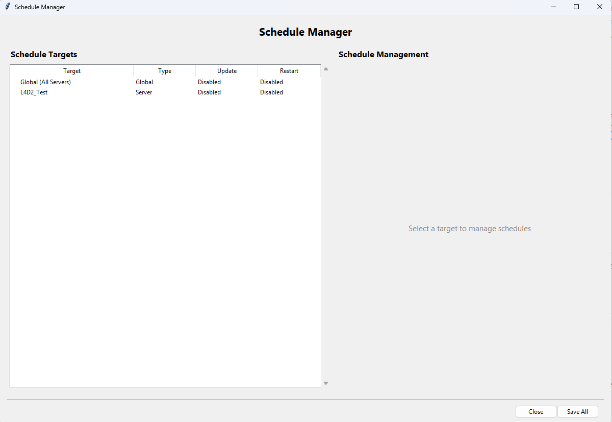 Screenshot: Automation Settings — showing MOTD, stop command, and restart warning fields with test buttons