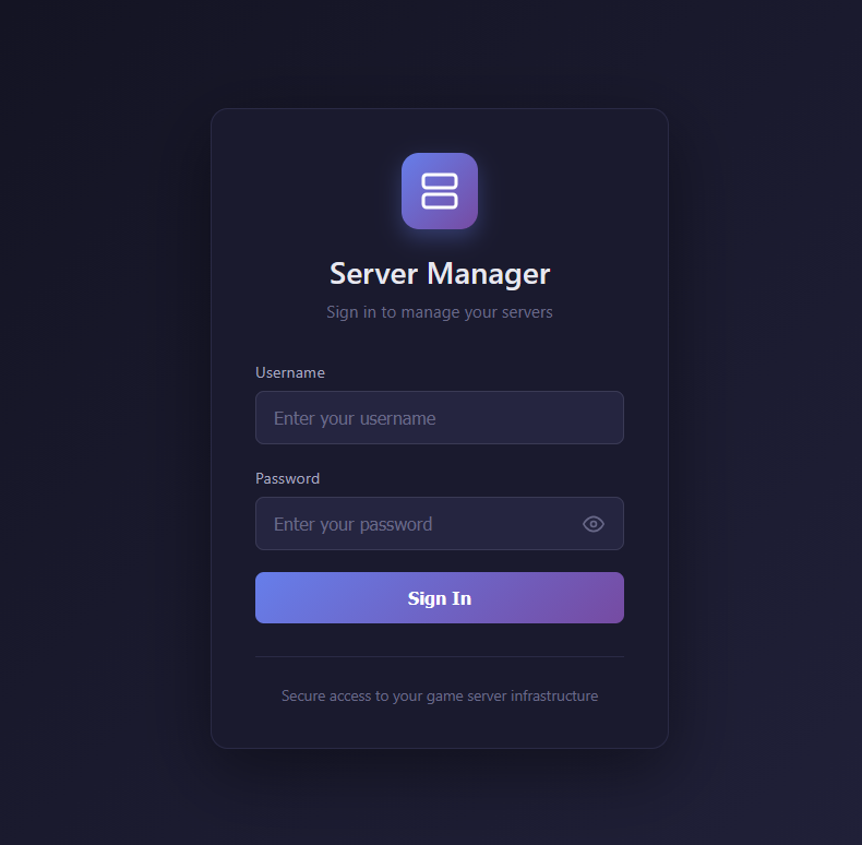 Screenshot: Website dashboard login page - Like Python but web-based