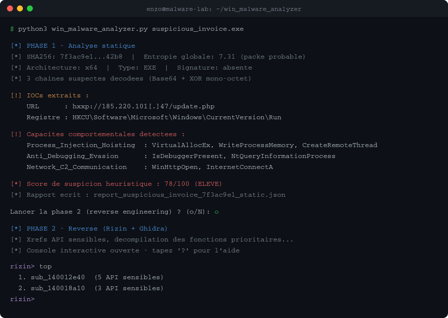 Exemple de sortie win_malware_analyzer