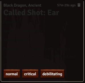Called-shot GM outcome chat card