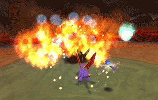 An instance where Ripto is not taking any damage despite having a flame shoved into his face.