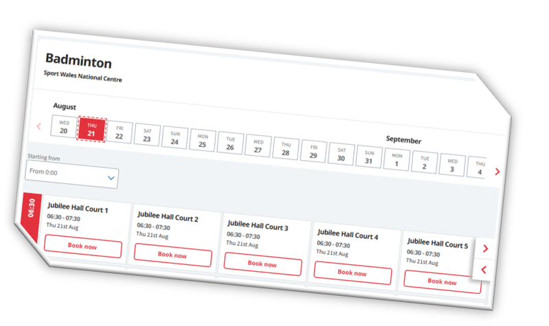 Badminton court booking