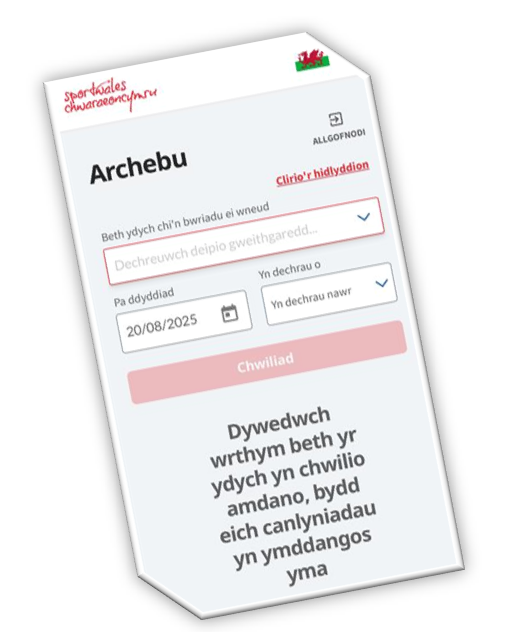 Booking system in Welsh