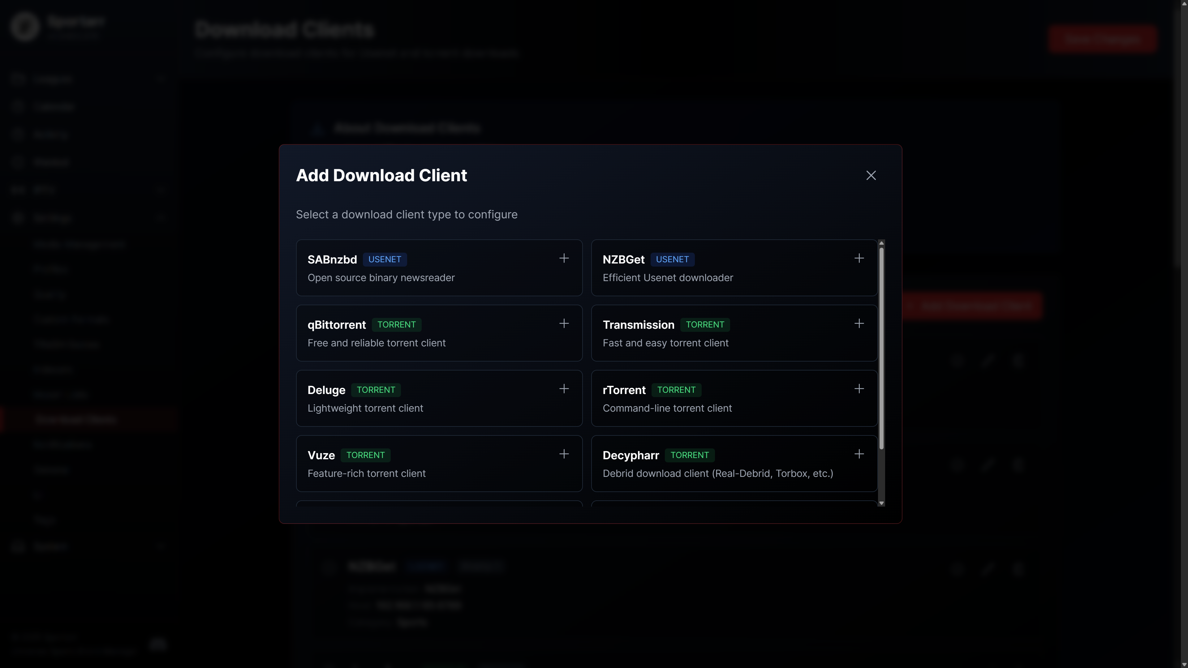Add Download Client