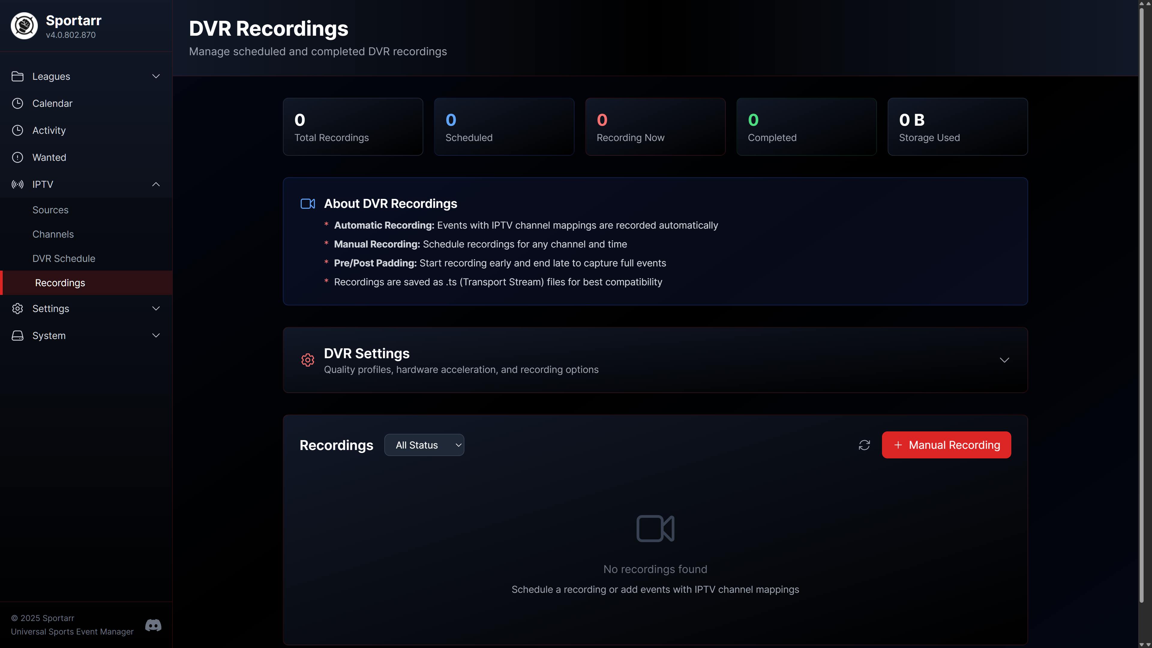 DVR Recordings