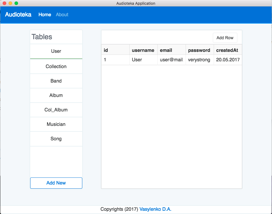 Table Contents View