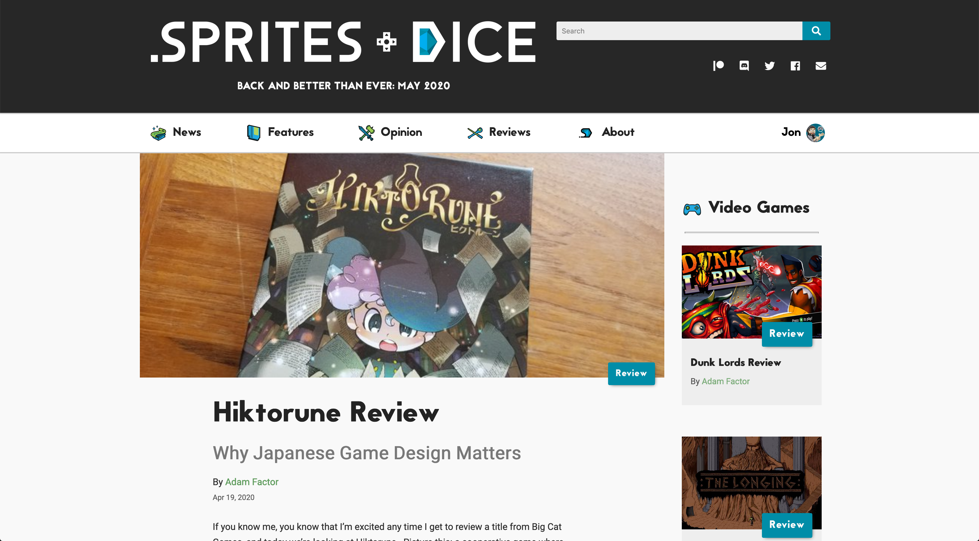 Sprites and Dice Home Page