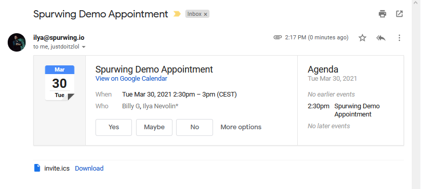 appointment scheduling with ical