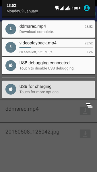 Android Download Manager Notification
