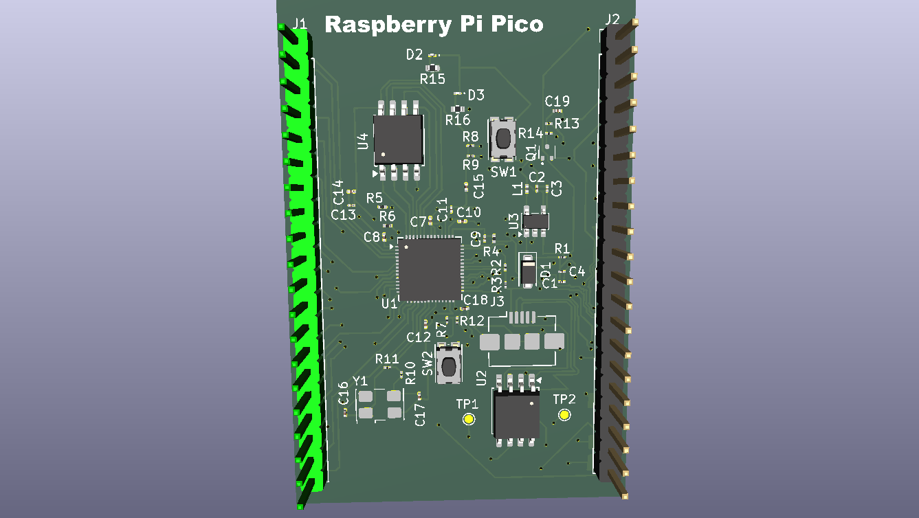 Raspberry pi pico development board, from the project README