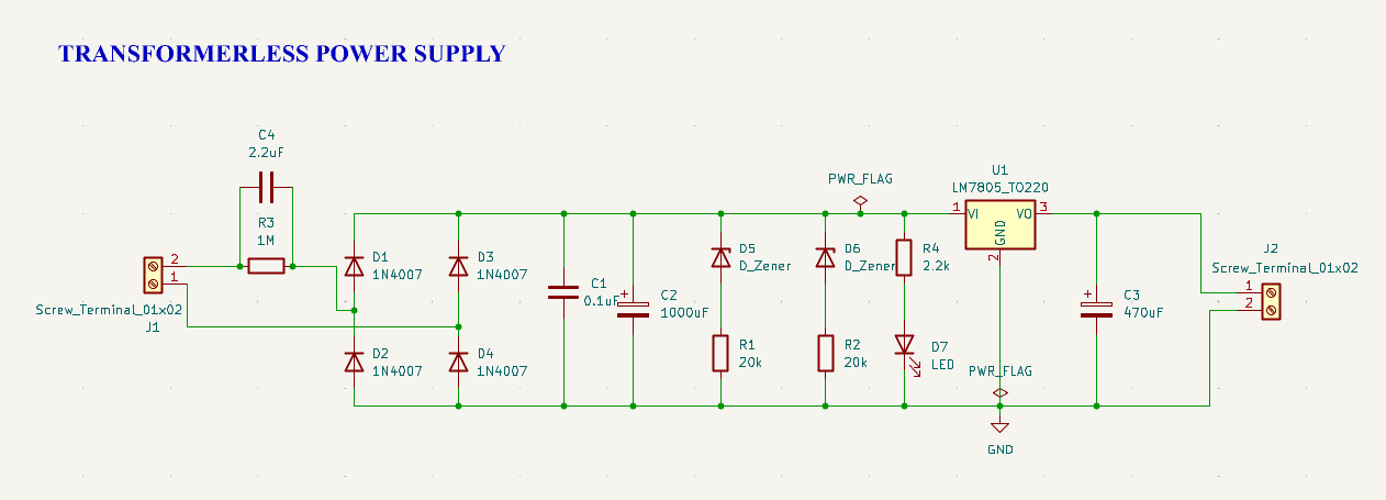 Transformerless power supply, from the project README