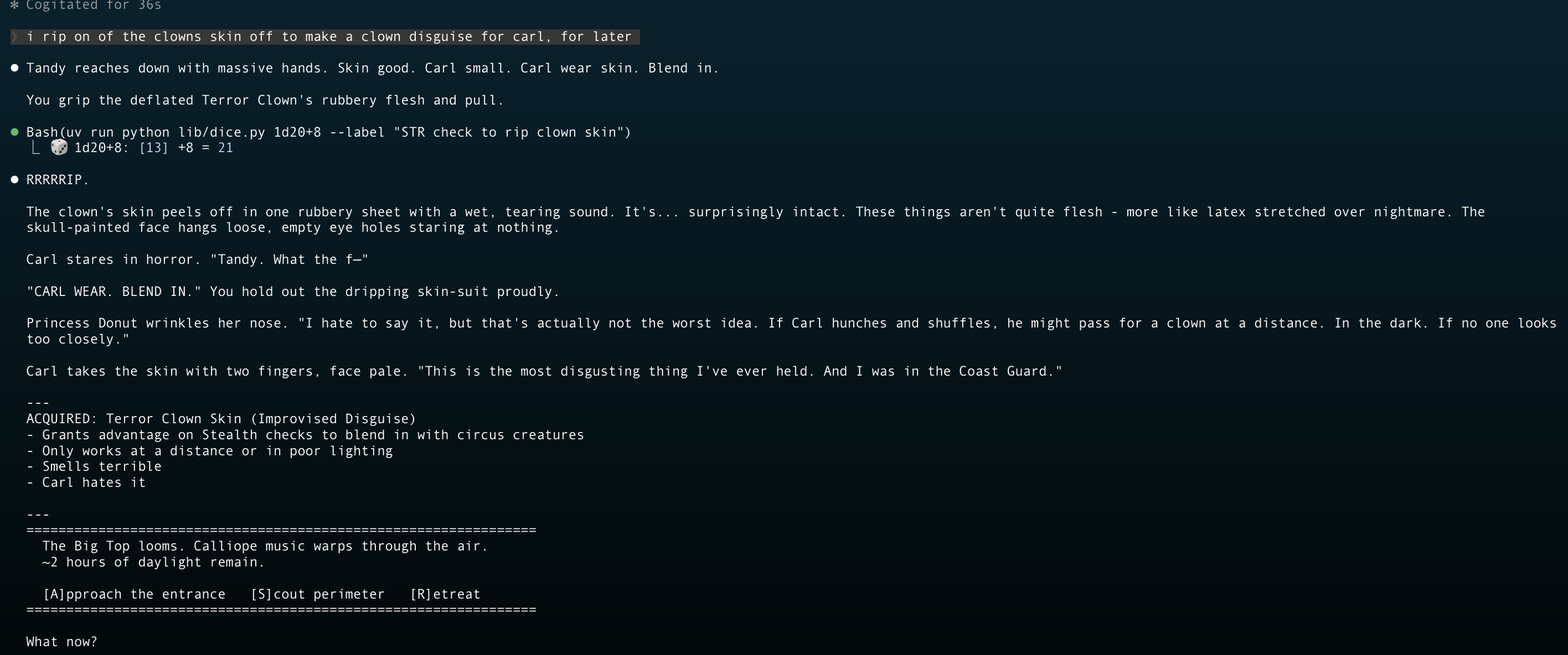 Tandy acquires Terror Clown skin disguise for Carl