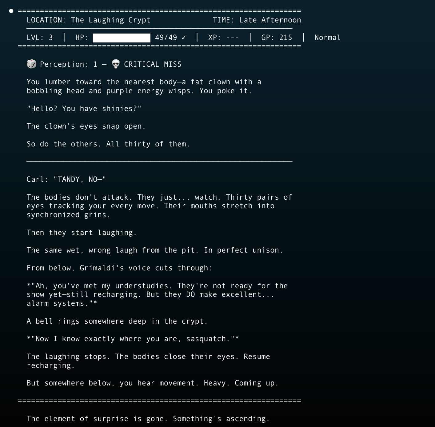 Exploring The Laughing Crypt — thirty clown bodies wake up
