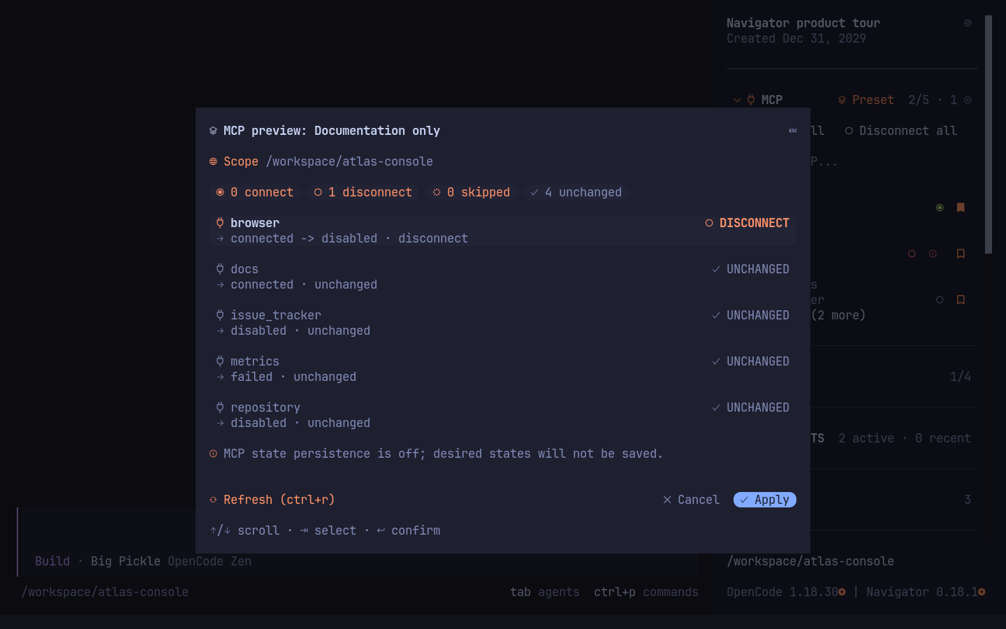 MCP preset preview