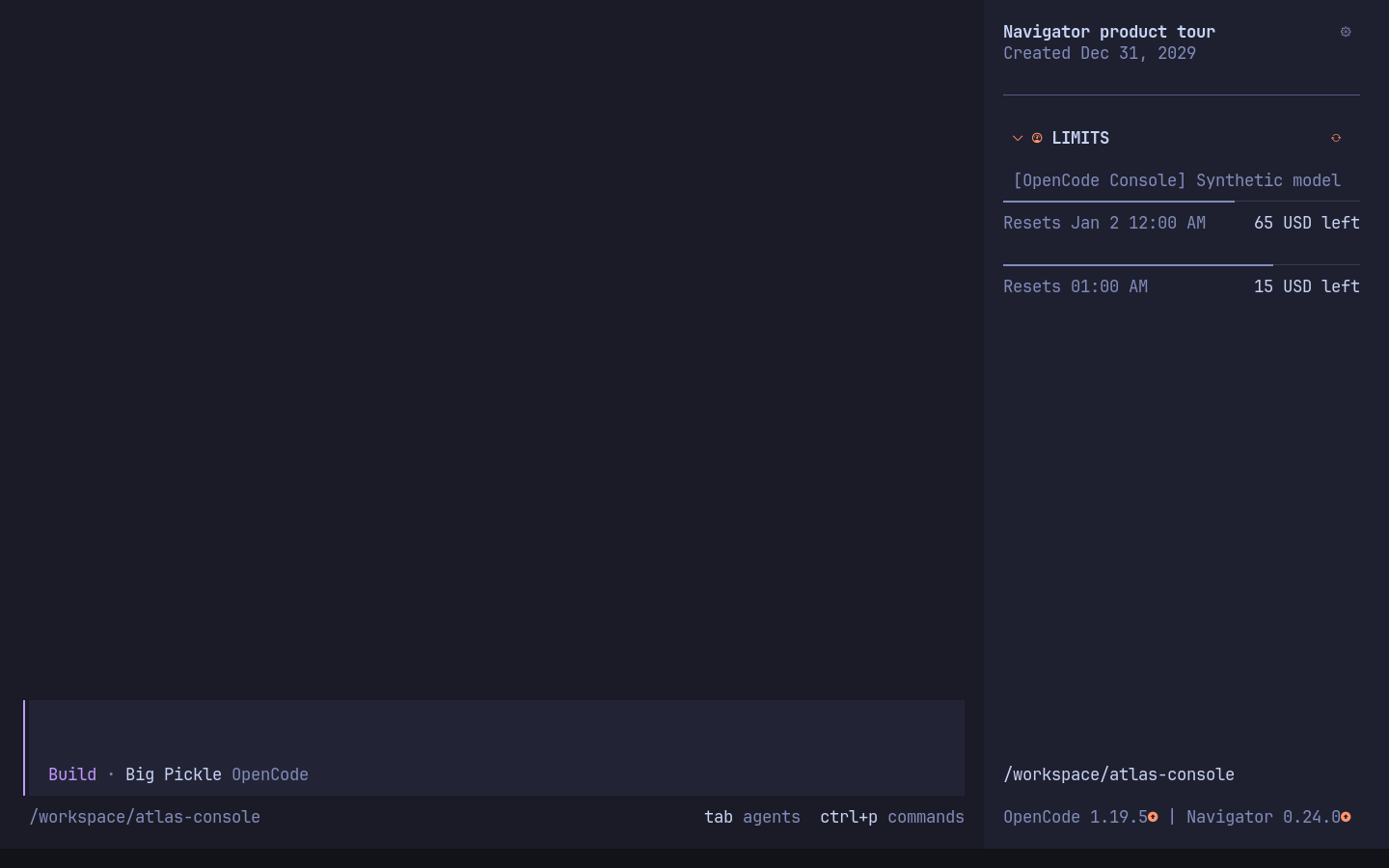 Native Console workspace budgets